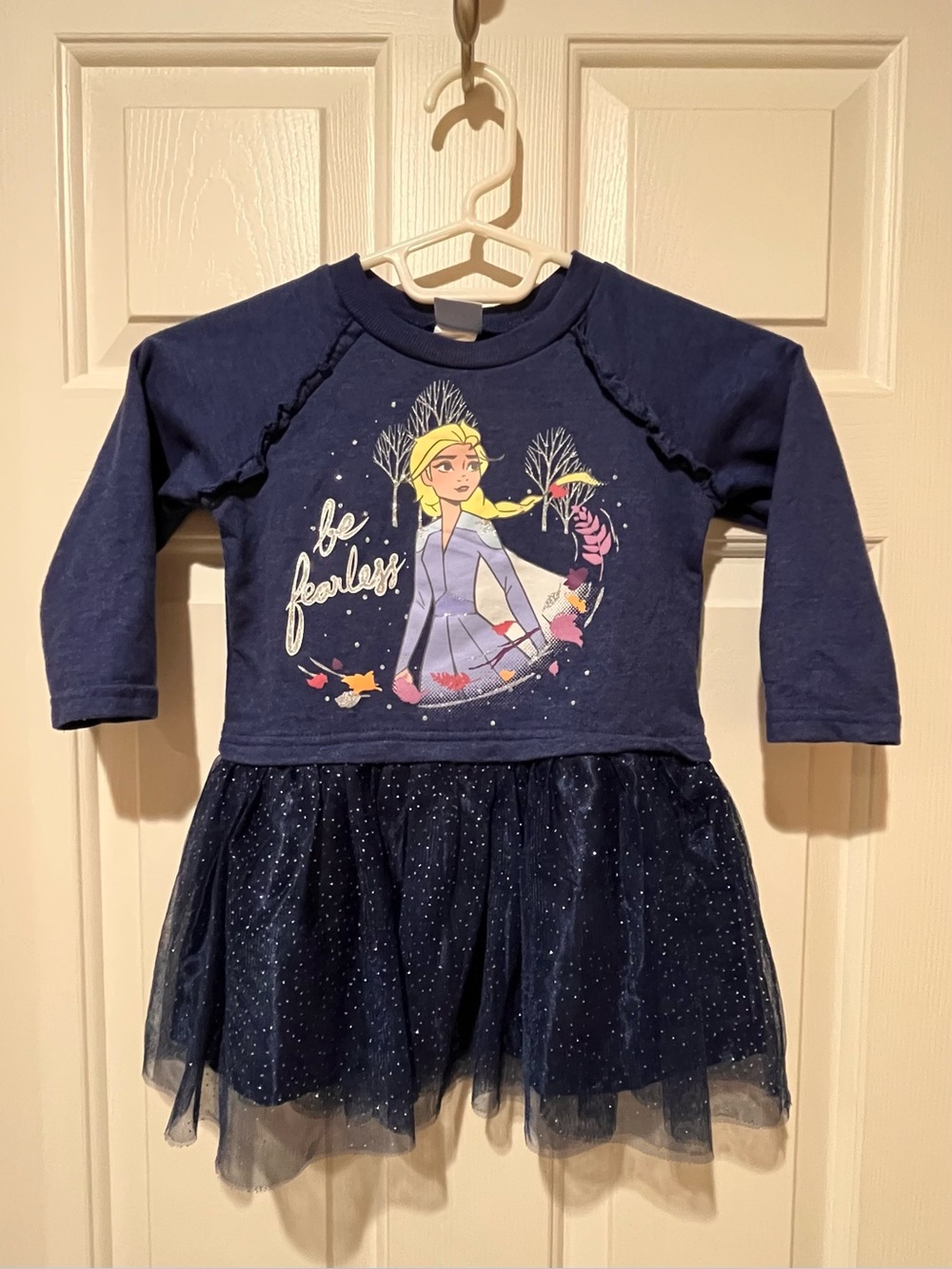 Disney Princess “Frozen” Long Sleeve Dress w/ Tutu Size 3T Navy Blue